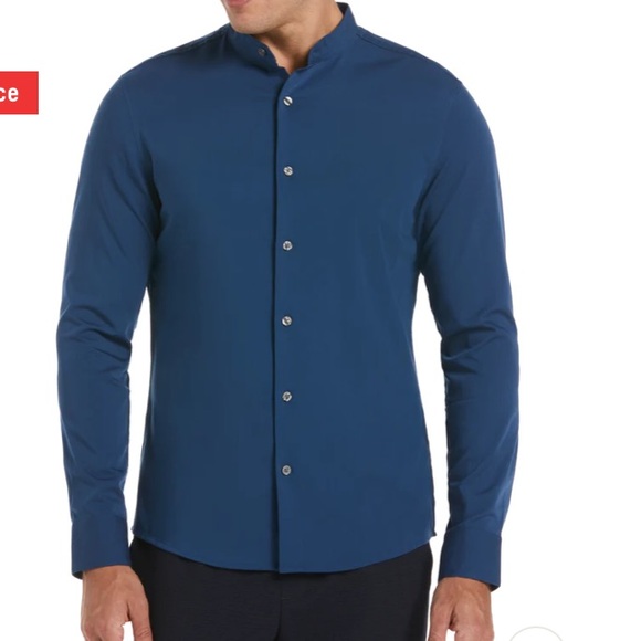 NEW PERRY ELLIS UNTUCKED SOLID SUEDE TWILL SHIRT Size: M - Picture 1 of 7